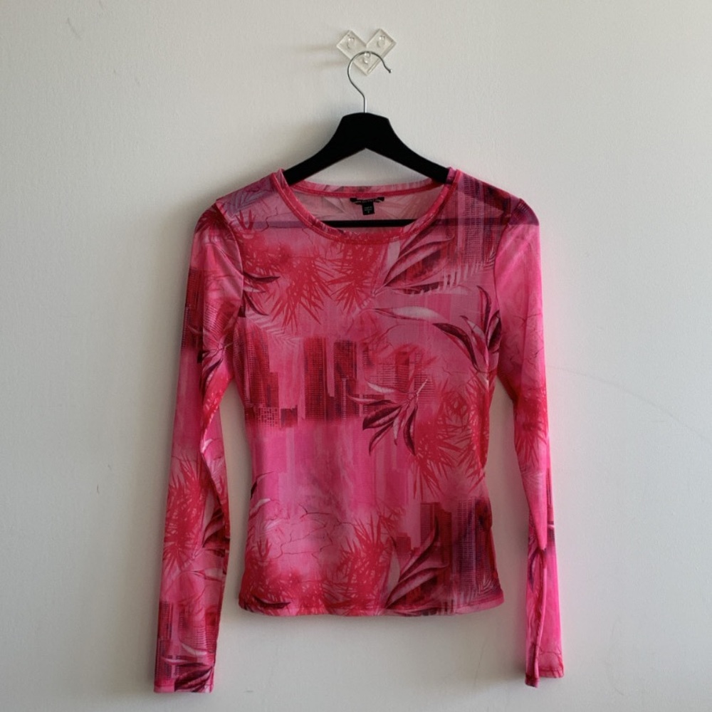 Sheer GUESS Long-sleeve Top
